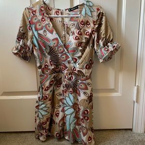 Tan Floral Romper